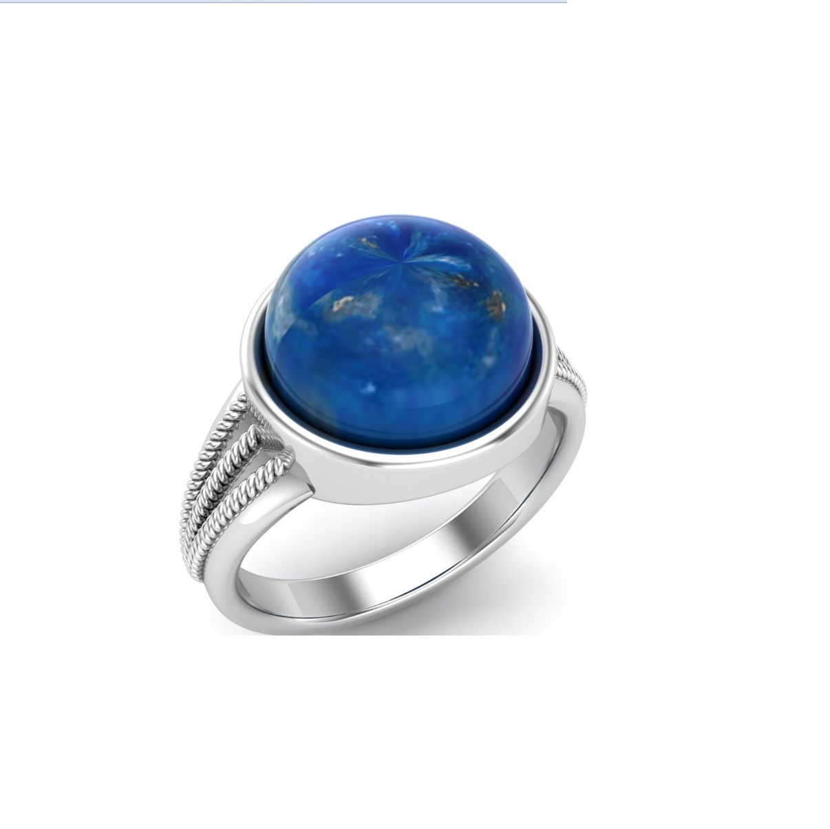 Bague lapis lazuli argent Kos